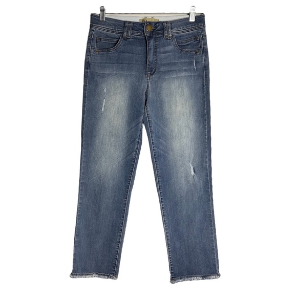 Democracy Ab Technology Mid Rise Fray Hem Crop Jeans Style B2187Q4G3XX Size 8 - Picture 1 of 7